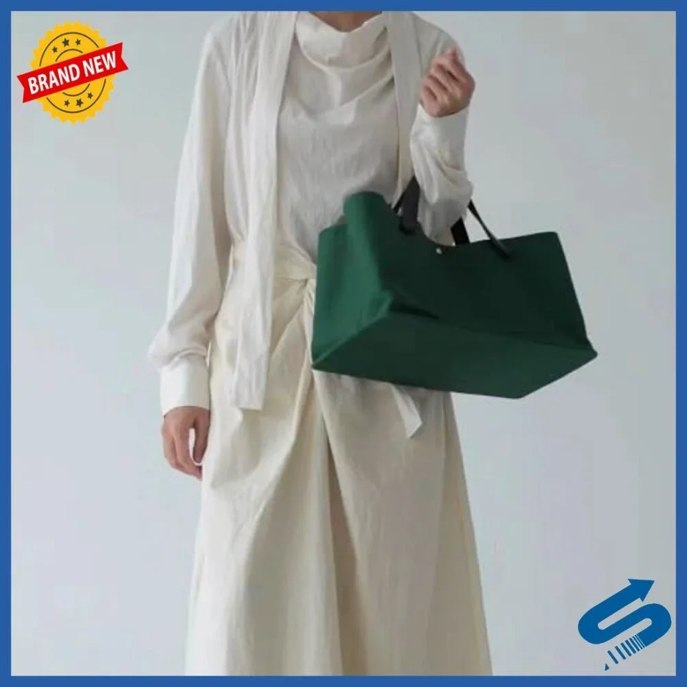 Oversized Canvas Tote Bag with Leather Strap Commuter Travel Handbag Chic